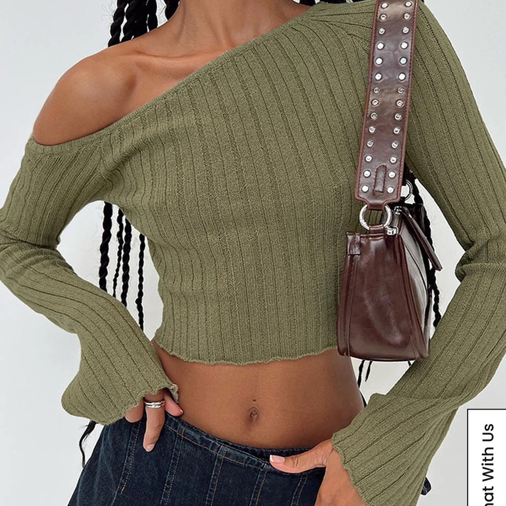 Princess Polly Santorini Knit Crop Top Size 14